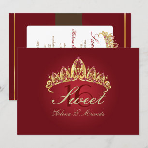 SWEET 16/RUBY TIARA invitations/DIY colour+fonts Invitation