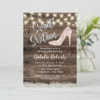 Sweet 16 Rustic Floral Barn Wood Modern Birthday