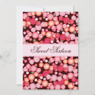 Sweet 16 Sixteen Candy Collection in Pink Invitation