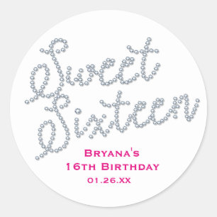Sweet 16 Sixteen Diamond & Diamonds Sticker