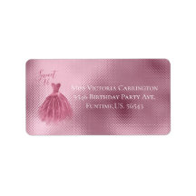Sweet 16 Sixteen Pink Glitter Dress Elegant Party