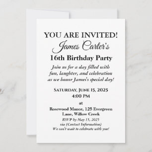 Sweet 16 Splash Bash: Poolside Party Invitation