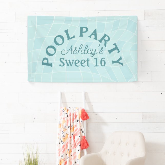 Sweet 16 Summer Pool Party Banner (Insitu)