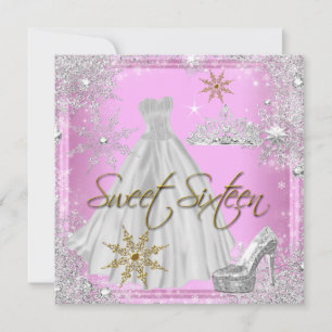Sweet 16 Sweet Sixteen Pink White Gold Elite Invitation