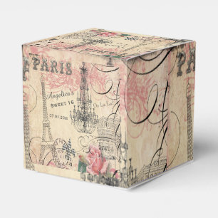 Sweet 16 Thank You Eiffel Tower & Chandelier Favour Box