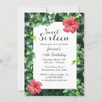 Sweet 16 Tropical Red Hibiscus Flowers