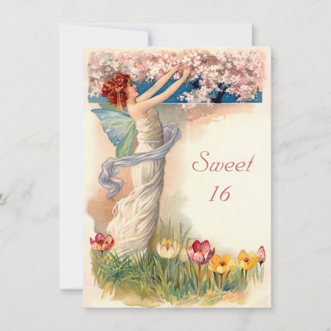 Sweet 16 Vintage Fairy Blossom Invitation (Front)