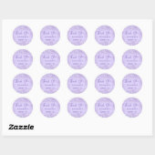 Sweet 16 violet glitter name thank you  classic round sticker (Sheet)