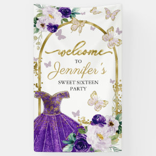 Sweet 16 Welcome Sign Butterfly Floral Dress