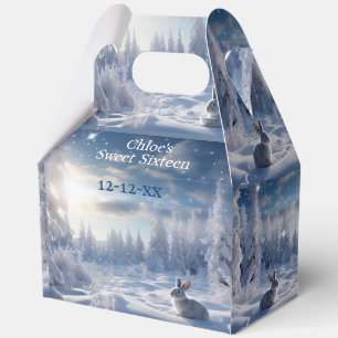 Sweet 16 Winter Wonderland Snow Bunny Forest Favour Box