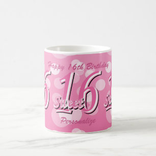 Sweet 16 Word Art 16th Birthday Coffee Mug