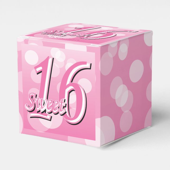 Sweet 16 Word Art | 16th Birthday Favour Box (Front Side)