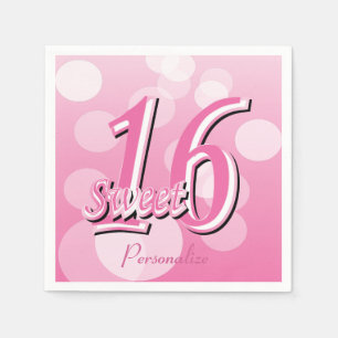 Sweet 16 Word Art   16th Birthday Napkin