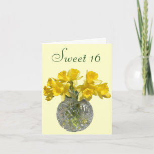 Sweet 16 Yellow Daffodil Bouquet Invitation