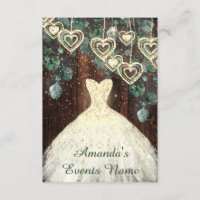 Sweet 16th Birthday BRIDAL Rustic Gold Hearts Conf