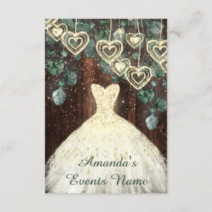 Sweet 16th Birthday BRIDAL Rustic Gold Hearts Conf Invitation