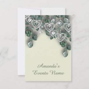 Sweet 16th Birthday BRIDAL Shower Hearts Rustic Invitation
