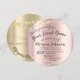 Sweet 16th Birthday Confetti Rose 15th Bridal Invitation