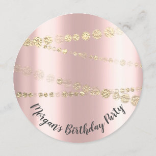 Sweet 16th Birthday Confetti Rose 15th Invitation