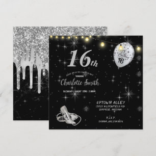 Sweet 16th Birthday Party Stiletto's Balloons Invi Invitation