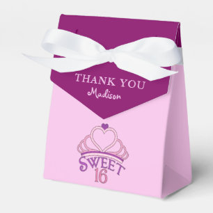 Sweet 16th Birthday Party Thank You Custom Favour Box