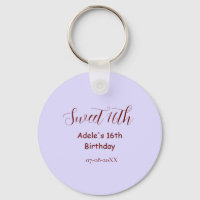 Sweet 16th birthday purple pastel mauve retro name
