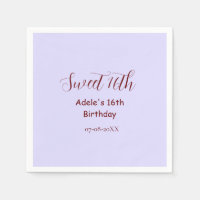 Sweet 16th birthday purple pastel mauve retro name