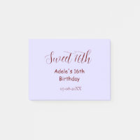 Sweet 16th birthday purple pastel mauve retro name
