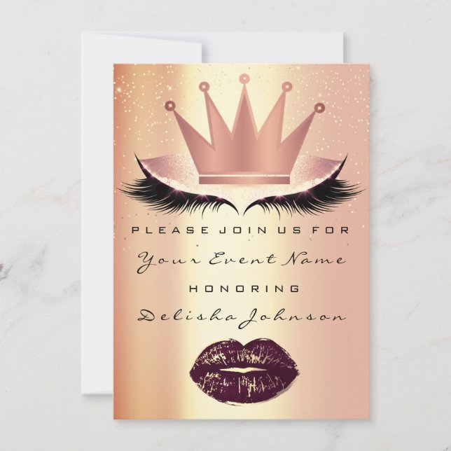 Sweet 16th Bridal Quinceanera Kiss Princess Rose Invitation (Front)