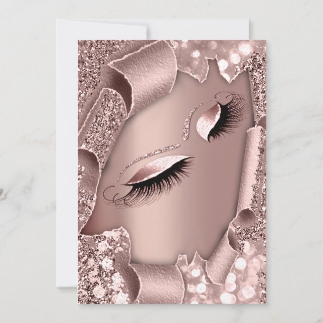 Sweet 16th Bridal Shower ROSE PINK MAKEUP Invitation (Back)