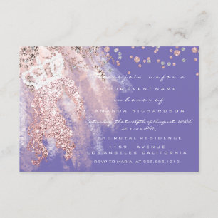 Sweet 16th Crown Bridal Shower Miss Rose Lavender Invitation
