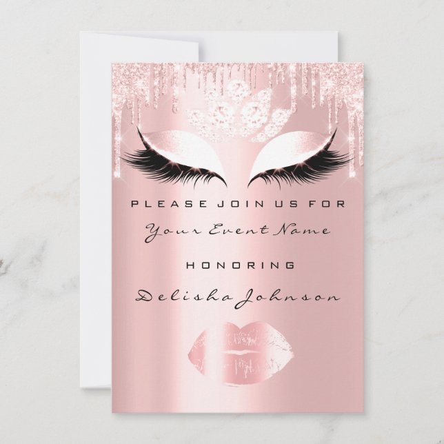 Sweet 16th Drips Pink Quinceanera Party Princess Invitation (Front)