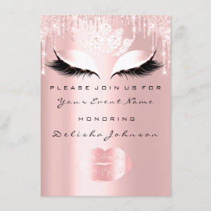 Sweet 16th Drips Pink Quinceanera Rose Princess Invitation