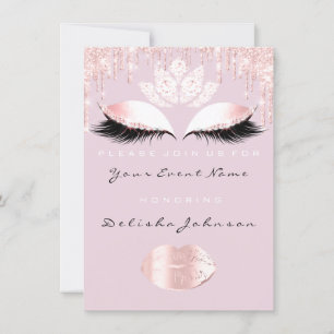 Sweet 16th Drips Pink Quinceanera Royal Princess Invitation