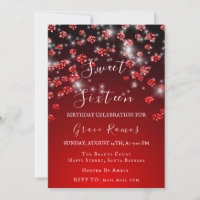 Sweet 16th Elisabeth Red Gray Silver Ombre Photo