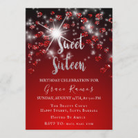 Sweet 16th Elisabeth Red Grey Silver Drips Photo