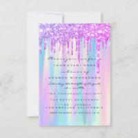 Sweet 16th Glitter Drips Pink Blue Wedding Bridal 