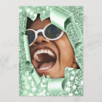 Sweet 16th Graduate  Bridal Shower 3D Mint Glitter