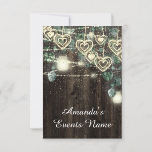 Sweet 16th Green BRIDAL Rustic Gold Woodland Invitation