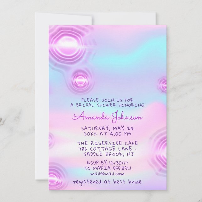 Sweet 16th Holograph Futuristic Unicorn Stars Invitation (Front)