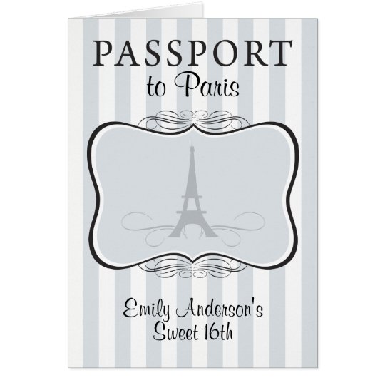 Sweet 16th Passport Invitation