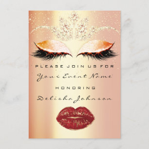 Sweet 16th Rose Diamond Bridal Quinceanera Makeup Invitation