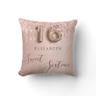 Sweet 16th sixteen 16 rose gold glitter monogram