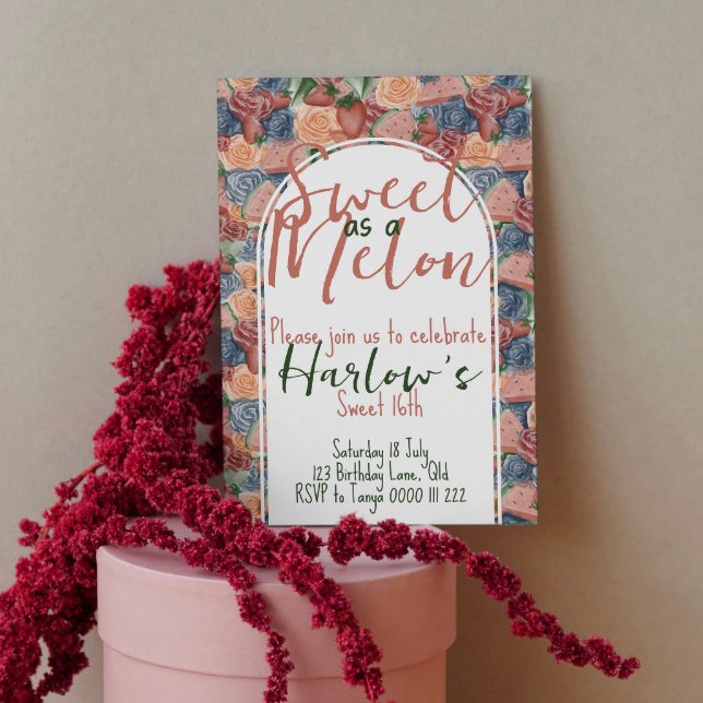 Sweet 16th Sweet as a Melon - Summer vibes Invitation (Creator Uploaded)