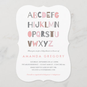 Sweet ABC Modern Baby Shower Invitation
