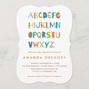 Sweet ABC Modern Baby Shower Invitation