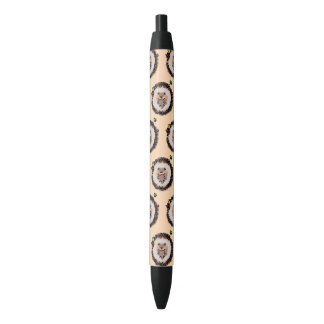 sweet adorable curled hedgehog black ink pen