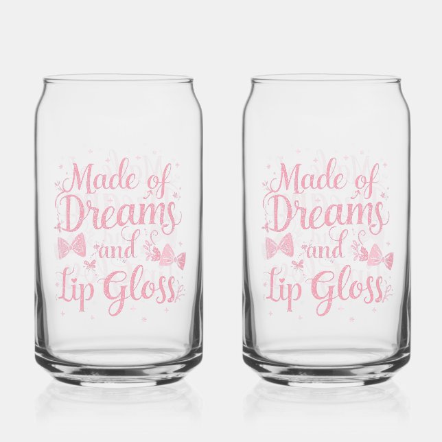 Sweet Aesthetic Makeup Lover Typography Can Glass (Front)