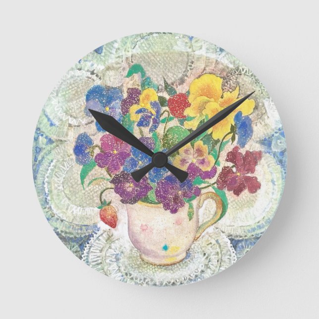 Sweet Afternoon: Luminous Round Clock (Front)