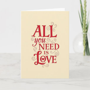 Sweet All You Need Is Love Card